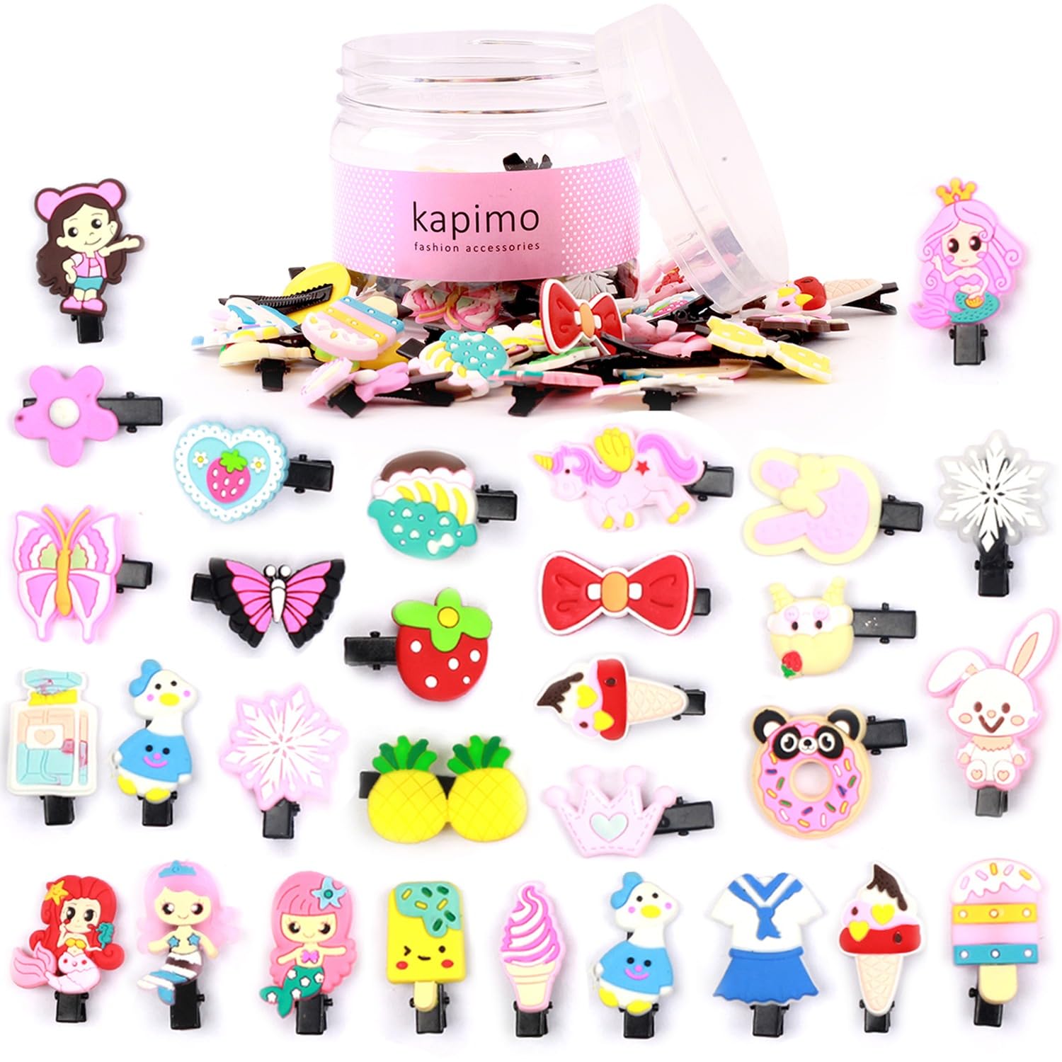 kapimo 40 Pcs Mix Hair Clips for Girls Kids Fancy Cute Hair Accessories Hairclips Patterns Cartoon Fruit Bow (Multicolor) (B0D1C8YBXS) Amazon Price History, Amazon Price Tracker