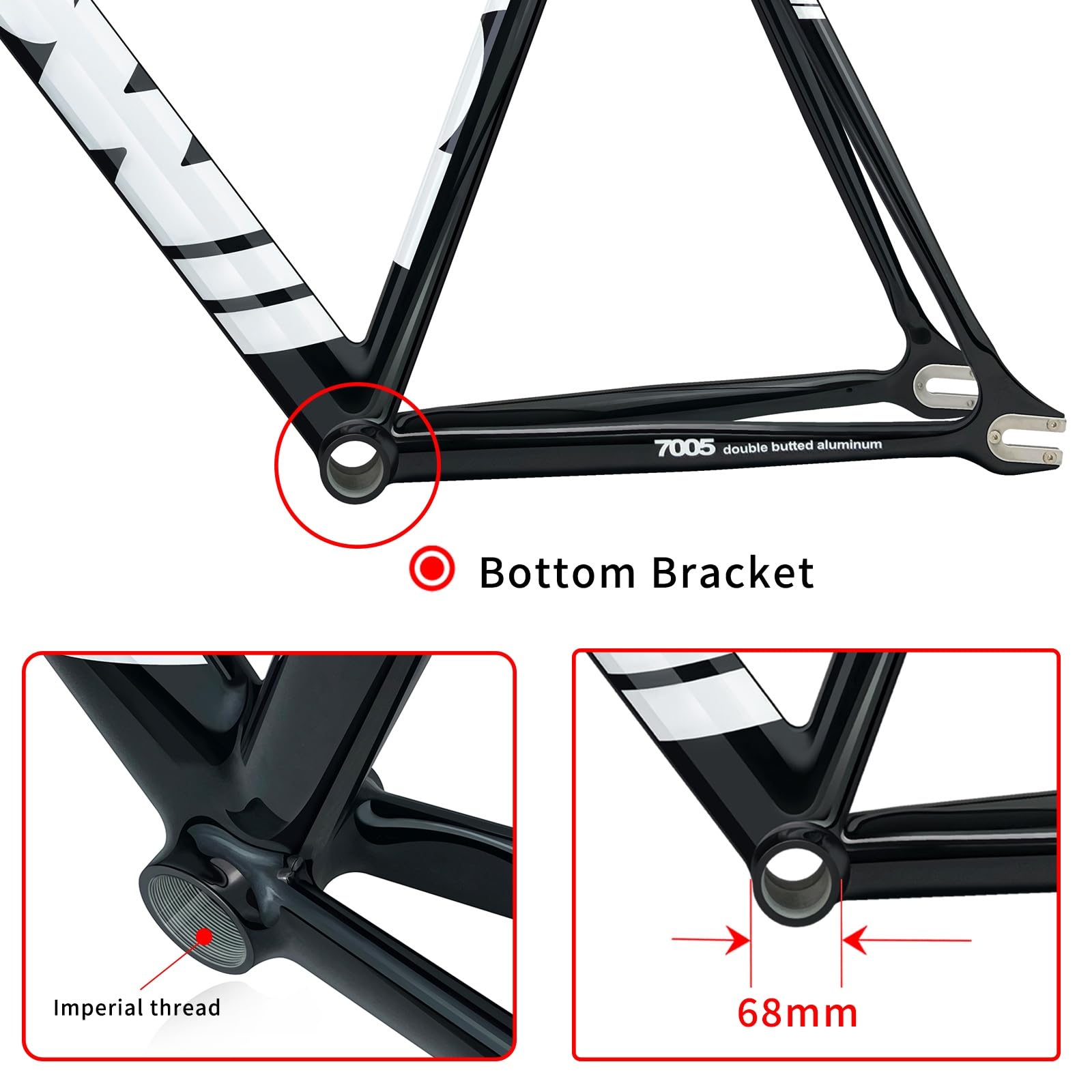 700C Cuadro De Bici De Piñón Fijo Con Horquilla De Carbono 53/55/57cm | Freno De V Y Liberación Rápida 100/120mm, Marco De Bicicleta De Pista De Carreras De Aluminio