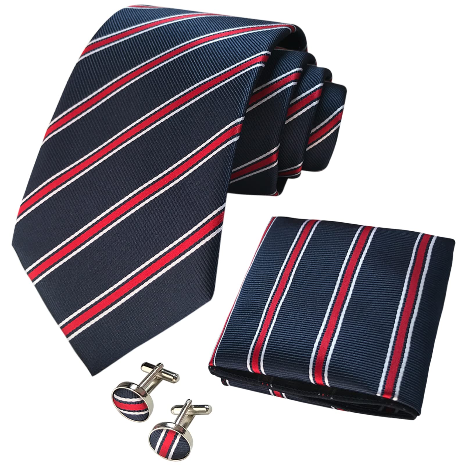 CANGRON Hombres Classic Tie Set Opciones de color Corbata con bolsillo Cuadrado Gemelos Caja de regalo DLSG8ZH