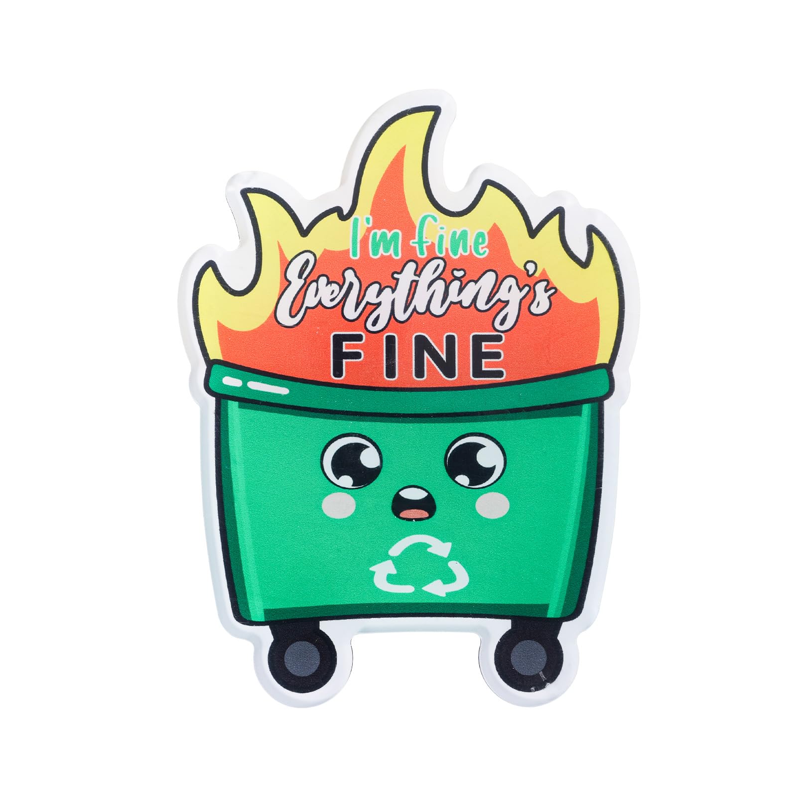 2pcs Dumpster Fire Fridge Magnet, Emotional Dumpster Fire Support Ornament Cute Dumpster Fire Magnet Funny Magnets for Fridge Desk Accessories Inspirational Gift for Friends Colleagues