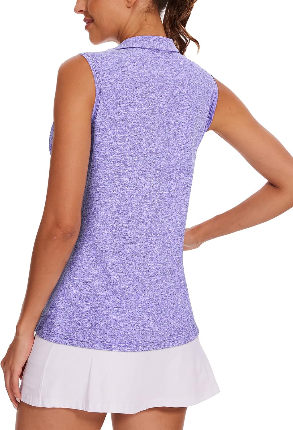Tanst Sky Women's Sleeveless Golf Shirt Quick Dry Zip Up Workout Tennis Tops with Pockets - Image 2