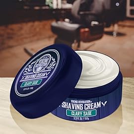 Viking Revolution Luxury Shaving Cream Clary Sage Scent - Soft, Smooth & Silky Shaving Soap - Rich Lather for the Smoothest Shave - 5.3 Fl Oz (Pack of 1)