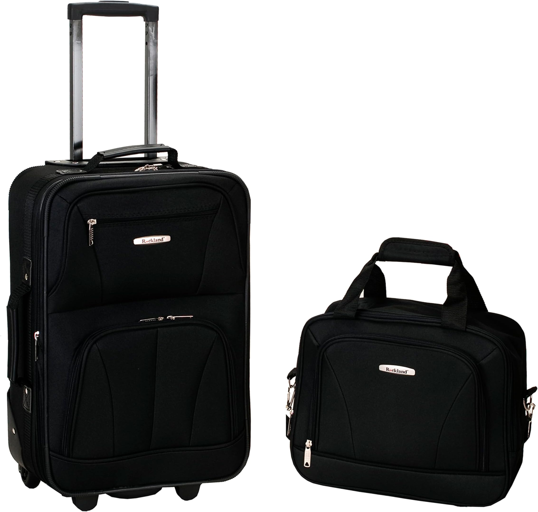 Rockland Luggage 2 Piece Set, Black, Medium
