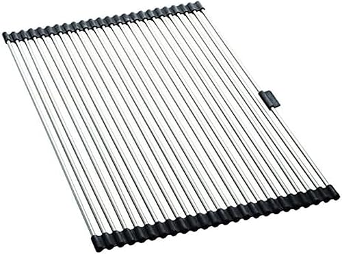 Farberware Tapete de secado de platos enrollable para ahorrar espacio sobre el fregadero con cables de acero inoxidable resistentes a la corrosión