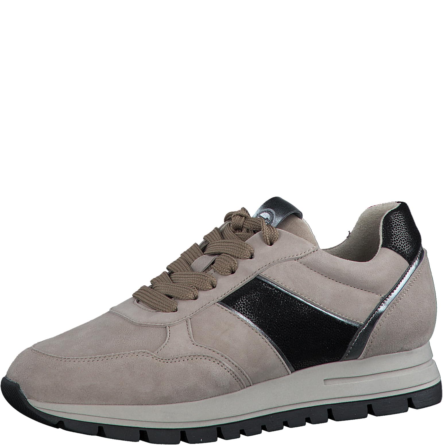 Tamaris Women's Low-Top Trainers, Women's Low Shoes, Interchangeable Footbed, Taupe, 7.5 UK