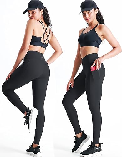 Miniatura 10 de Neleus calzas de yoga para mujer con bolsillo y cintura alta, para correr, con control de barriga