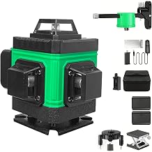 16 Lines Laser Level, Self Leveling 4x360 Green Laser Level With 2pcs Rechargeable Lithium Batteries/Wall Mount For HOME And Outdoor Building Renovation Work,Safety-rated As Class II,lt;1mW