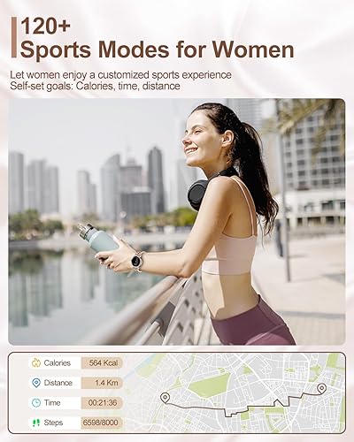 Miniatura 4 de Relojes inteligentes para mujer (respuestahacer llamadas) con diamantes, pantalla HD de 1.3 pulgadas, reloj inteligente Bluetooth para teléfonos