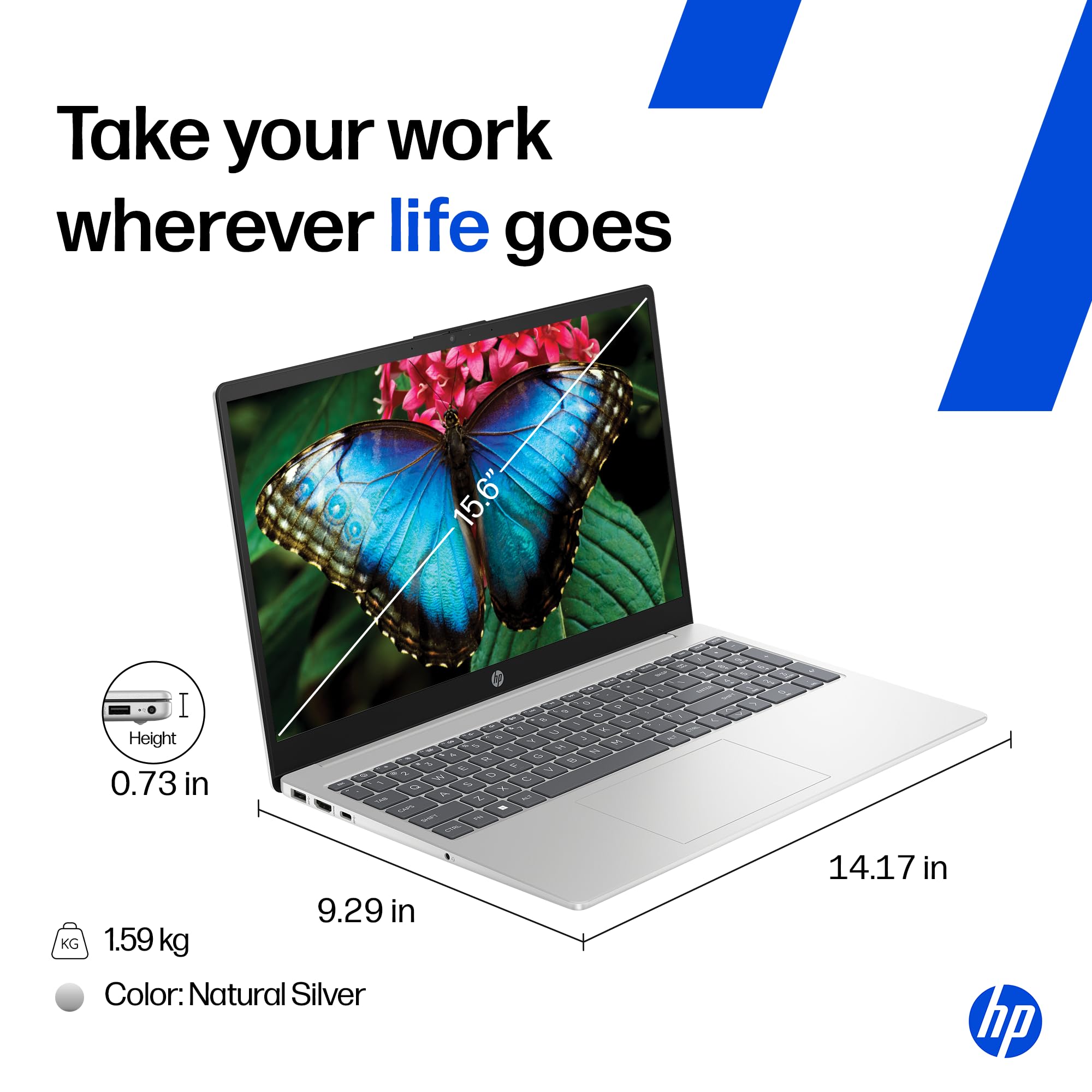 HP 15, AMD Ryzen 5 7520U (16GB DDR4, 512GB SSD) FHD, Anti-Glare, Micro-Edge, 15.6''/39.6cm, Win11, M365 Basic(1yr), Offic24, Silver,1.59kg, fc0806AU/690AU, FHD Camera w/Privacy Shutter, Backlit Laptop — Amazon image 12