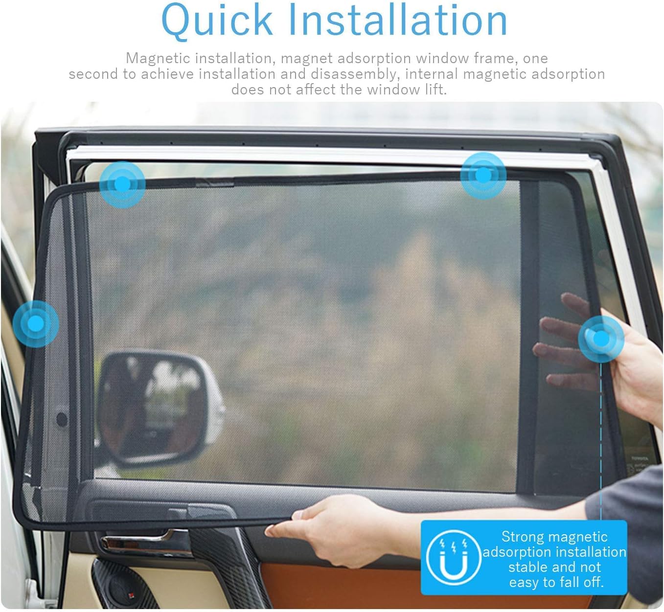 CX-5 Car Window Sun Shade for 2017-2026 Mazda CX-5, Magnetic Side Window Sunshade Mesh Curtains, UV Protection & Heat Shield for Baby and Pet (6P Set)