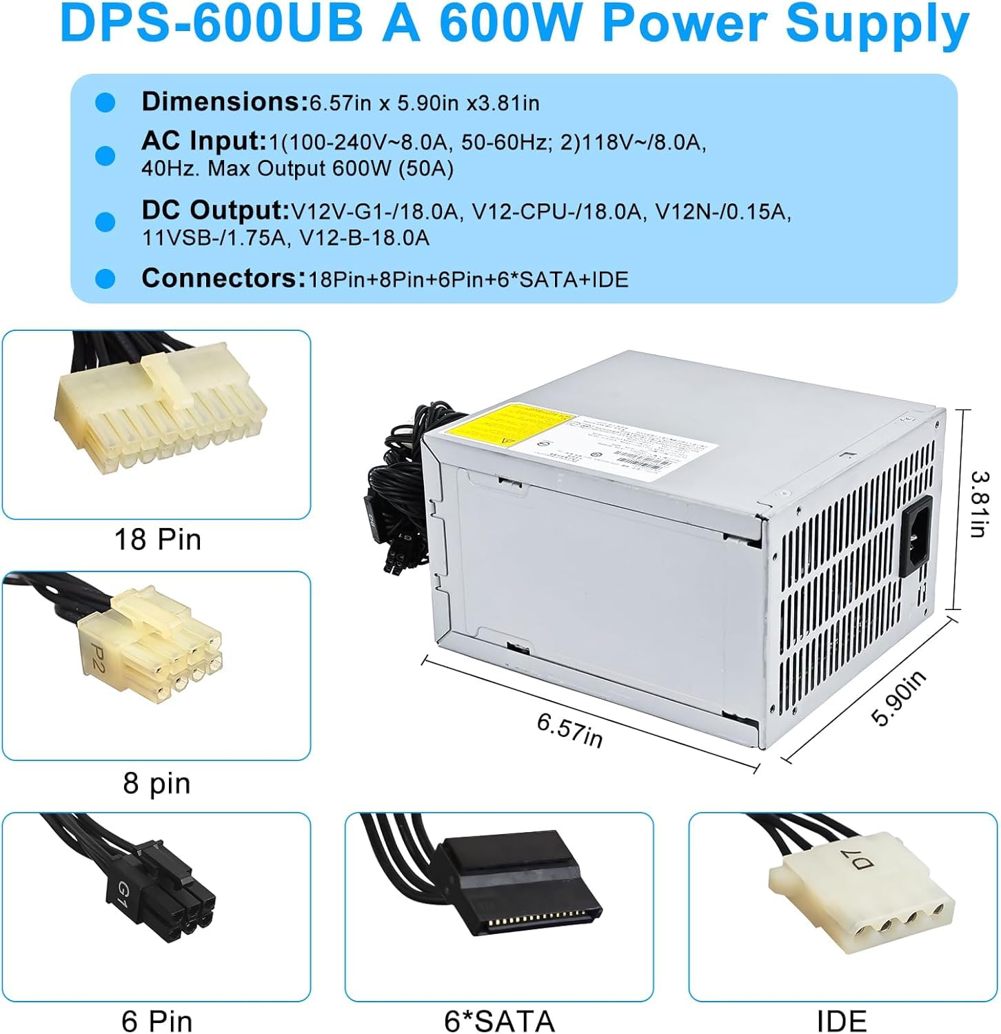 Amazon.com: S-Union Upgraded DPS-600UB A 600W Power Supply 632911