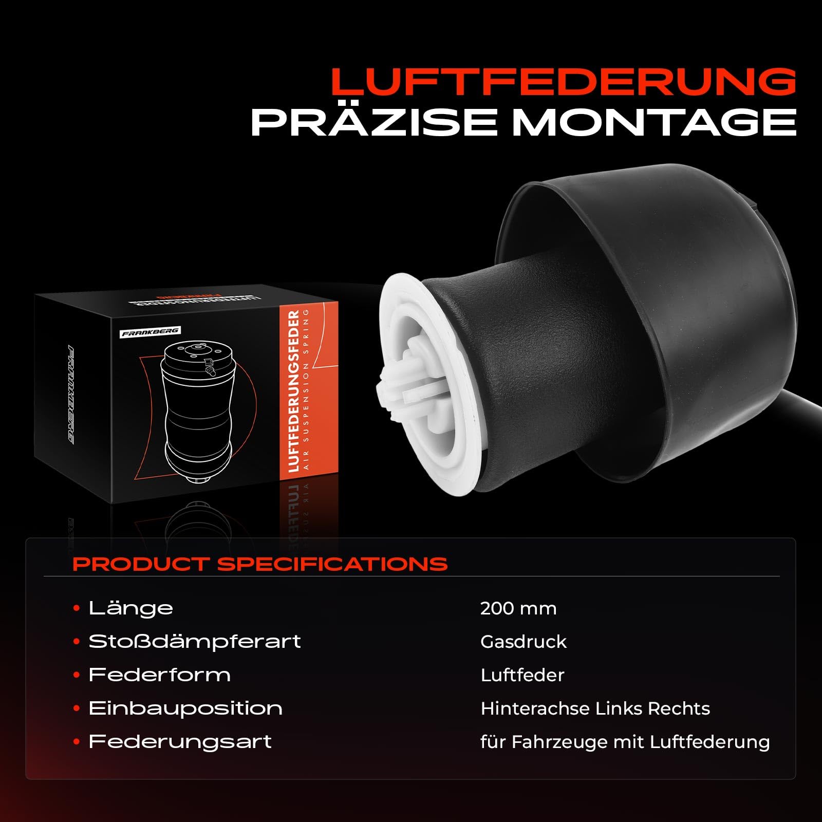 Frankberg Luftfederung Hinterachse Kompatibel mit 5er Gran Turismo F07 520 528 530 535 550 2009-2017 5er Touring F11 518 520 523 525 528 530 535 550 2009-2017