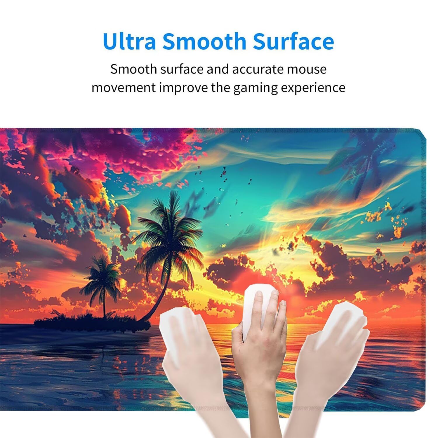 Alfombrilla de Ratón Gaming XXL Grande IR al mar Todos los días Alfombrilla PC y Portátil con Base de Goma Antideslizante Bordes Cosidos Superficie de Tela Suave Oficina y Hoga 1600x800mm L-693