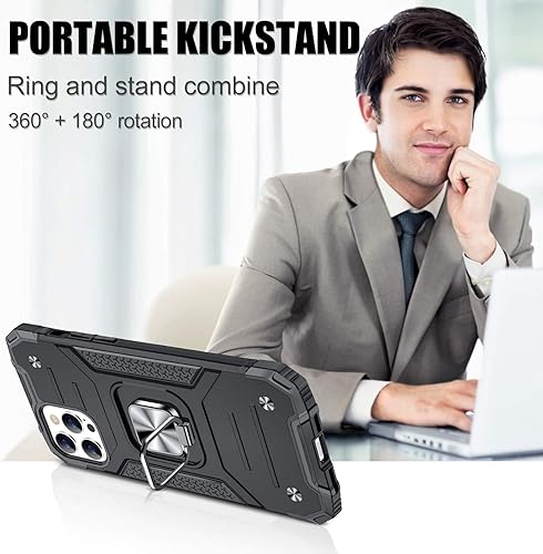 Miniatura 49 de JAME Funda para iPhone 12 Pro Max con protectores de pantalla, 2 unidades, protección contra caídas de grado militar, fundas protectoras