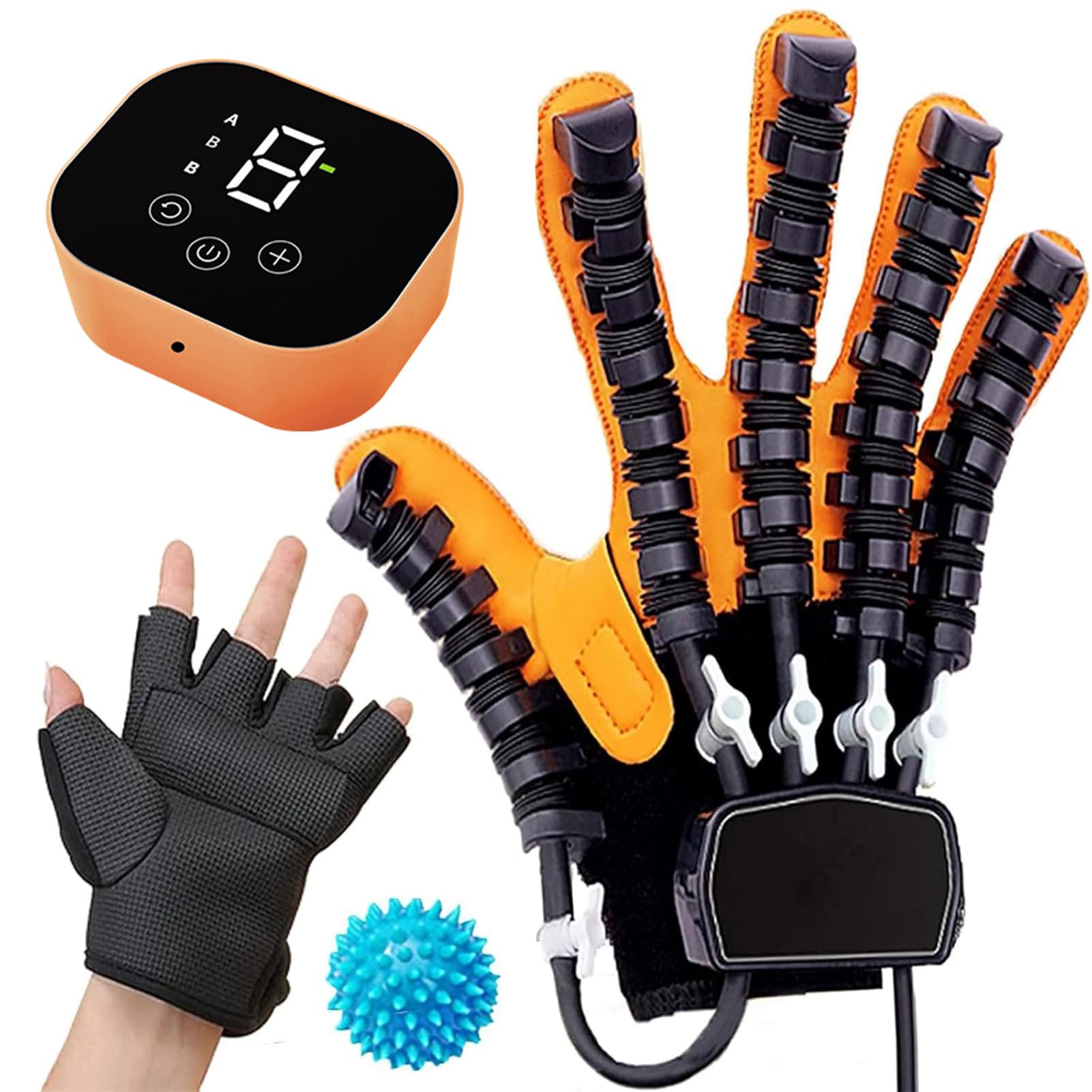 GAOXIAO Guanti Robotici Riabilitativi per Pazienti con Emiplegia, Artrite Ictus Dispositivi Terapeutico di Rafforzamento delle Sinistra Destra Mani per L'allenamento Quotidiano A Right Hand M
