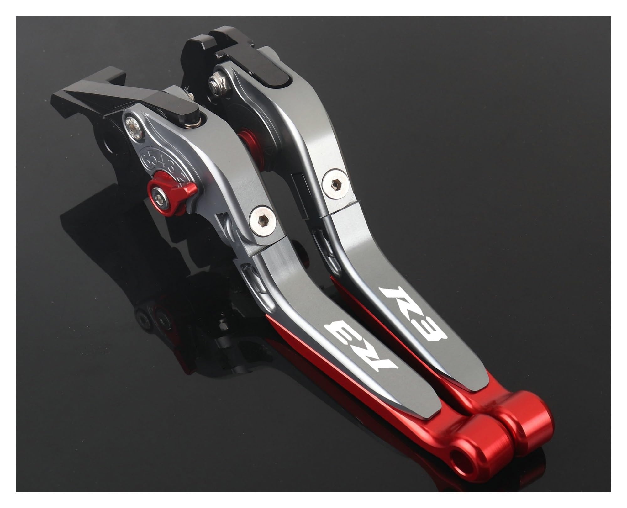 Lijiurger Gray-Red Motorcycle Clutch Lever For Yzf-R3 Yzfr3 R3 2015-2024 Motorcycle Master Brake Lever Clutch Set Adjustable Folding Handle Guard Levers