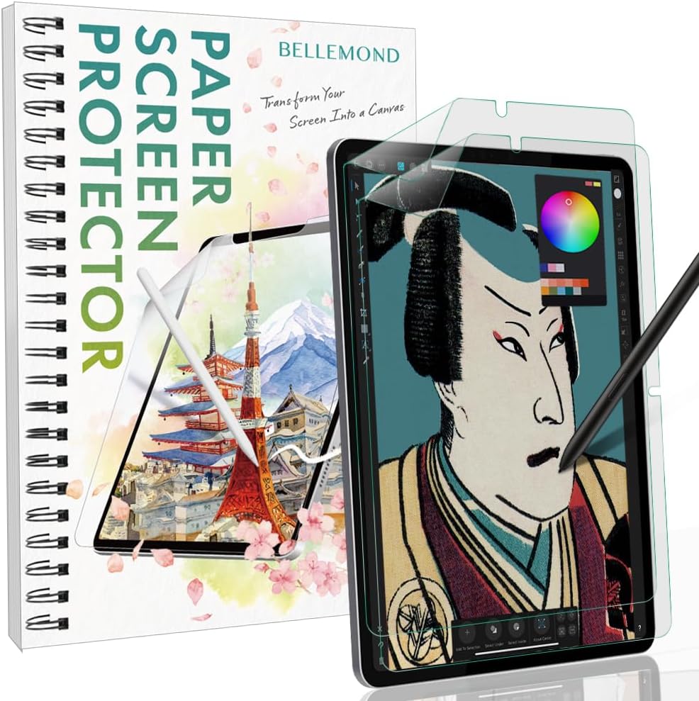 BELLEMOND | The Original Made in Japan Paper Screen Protector for Samsung Galaxy Tab S6 Lite (2024/22/20) (10.4") | Matte Surface PET Film For Writing, Drawing & Note-Taking | 2 Set