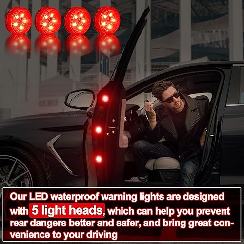 Miniatura 2 de 10 luces LED universales inalámbricas para puerta de automóvil luces universales seguridad anticolisión luces estroboscópicas anticolisión trasera