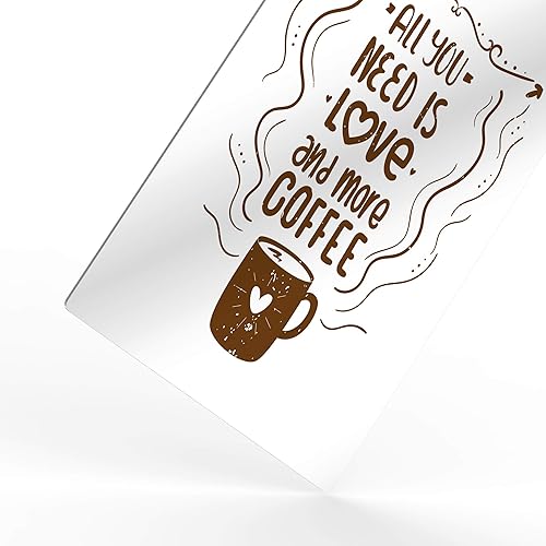 Miniatura 3 de HB Art Design All You Need is Love and More Coffee Brown Quote and Big Mug Metal Print Wall Art Coffee Bar Decor Coffee Signs Kitchen Wall Decor