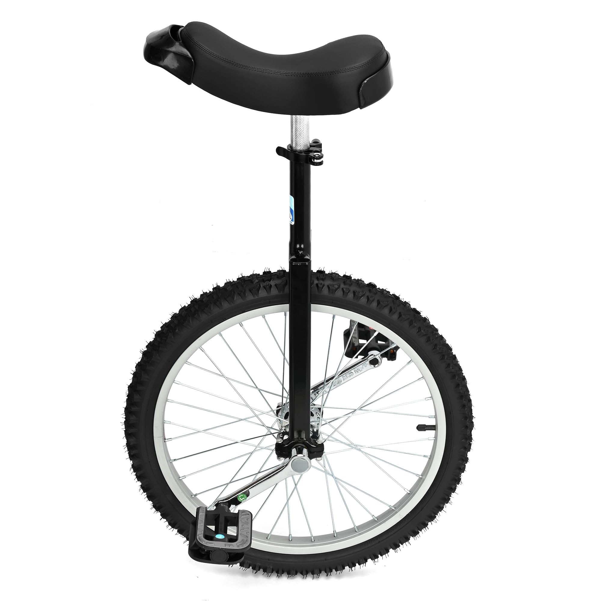 20" Inch Unicycle Classic Black One Wheel Bike with Anti-Skid Alloy Rim and Pedal Adjustable Height Cycling for Kids Adults Beginner Outdoor Indoor Sports Entertainment Exercises Balance Fun