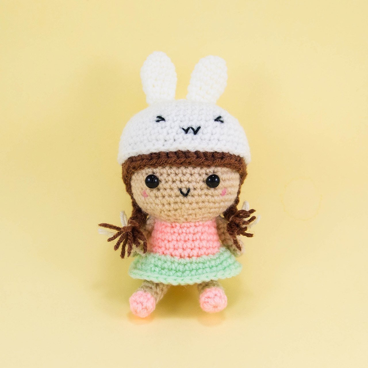 Girl with Bunny Hat Amigurumi Doll Handmade Products