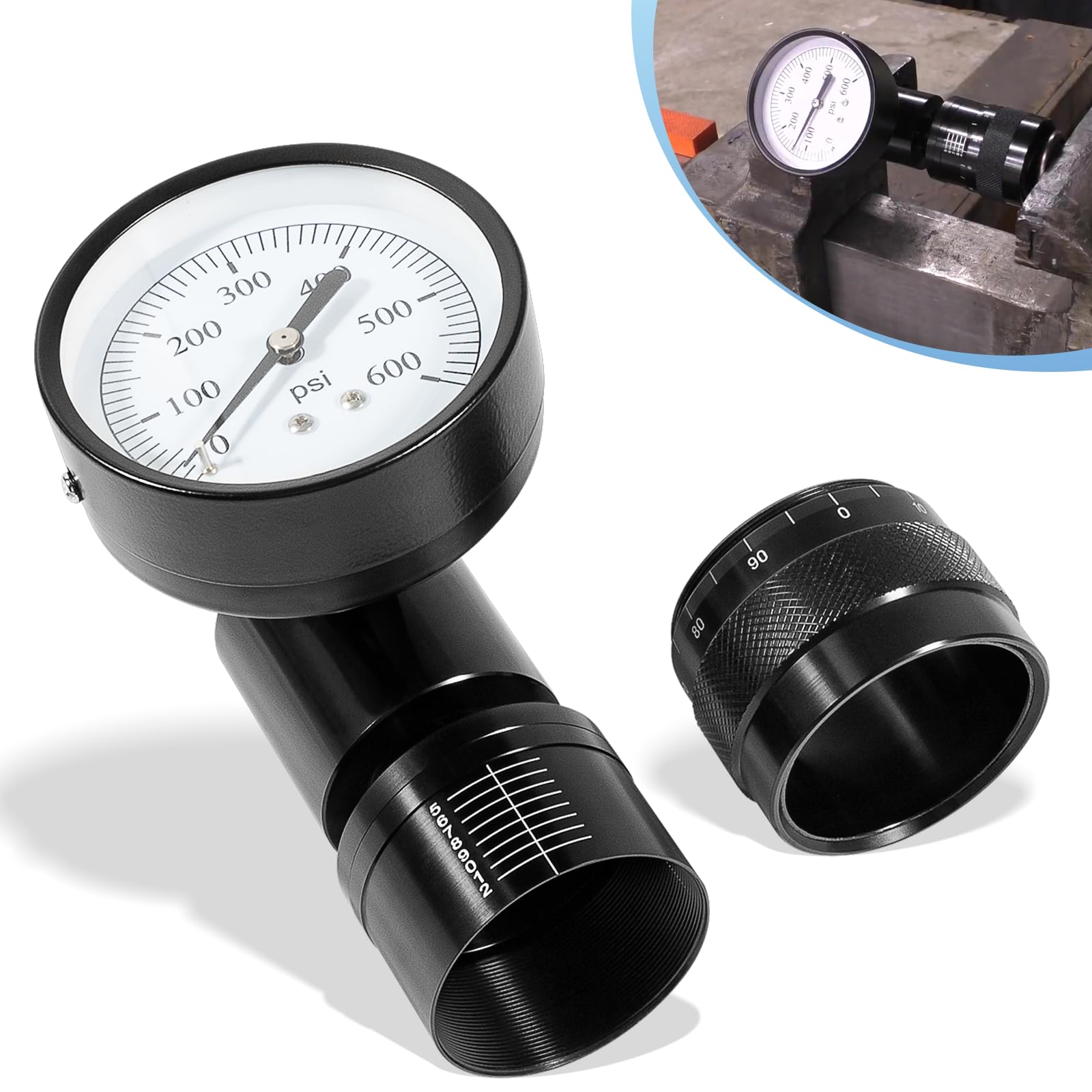 66841 Mini Valve Spring Tester and Measuring Combo with Micrometer Engine Valve Spring Checker 0-600LB Range 10LB Increments for Vise Arbor Press