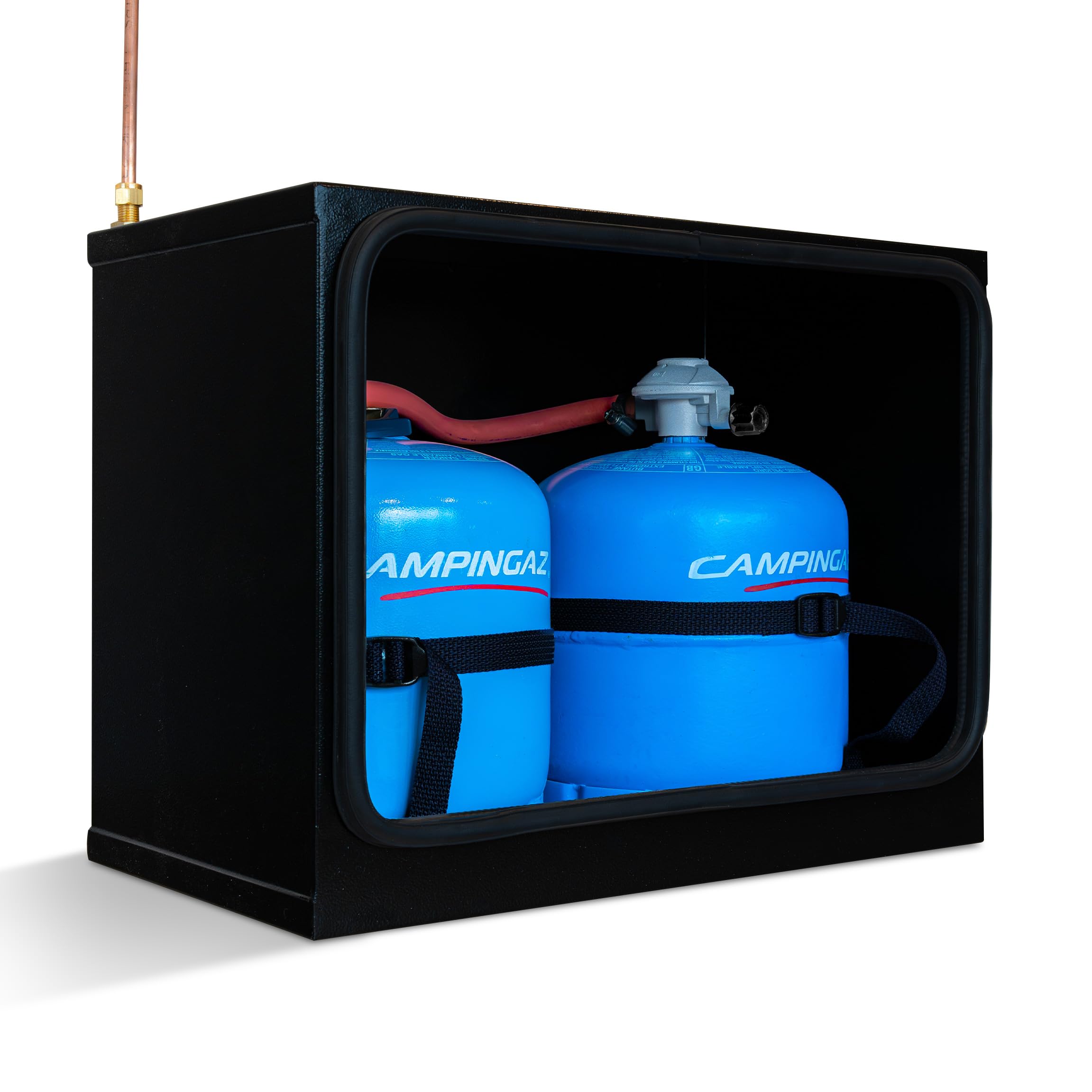 Double 904/907 Steel Camping Gas Safe Locker full kit with Camping gas regulator