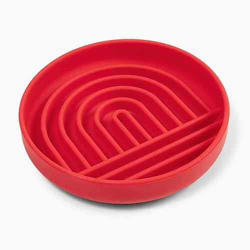 Miniatura 8 de The Slowdown Bowl - Comedero lento de silicona para perros y cachorros, alimentación lenta, diseño moderno de alfombrilla para lamer, reduce el