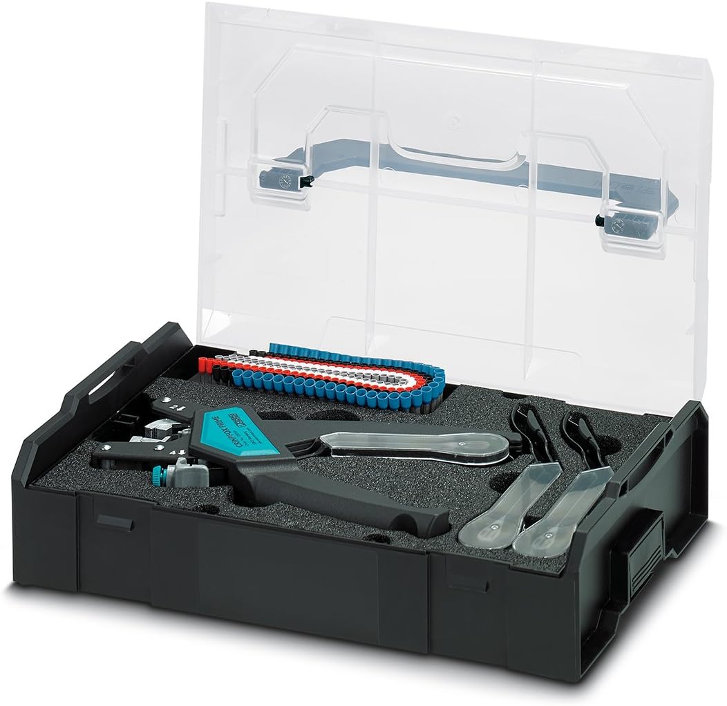 PHOENIX CONTACT Crimpfox 4-in-1 set tool for processing wire end ferrules according to DIN 46228-4 0.5 mm² to 2.5 mm² equipped with forced lock, cutting, stripping, drill and crimping unit