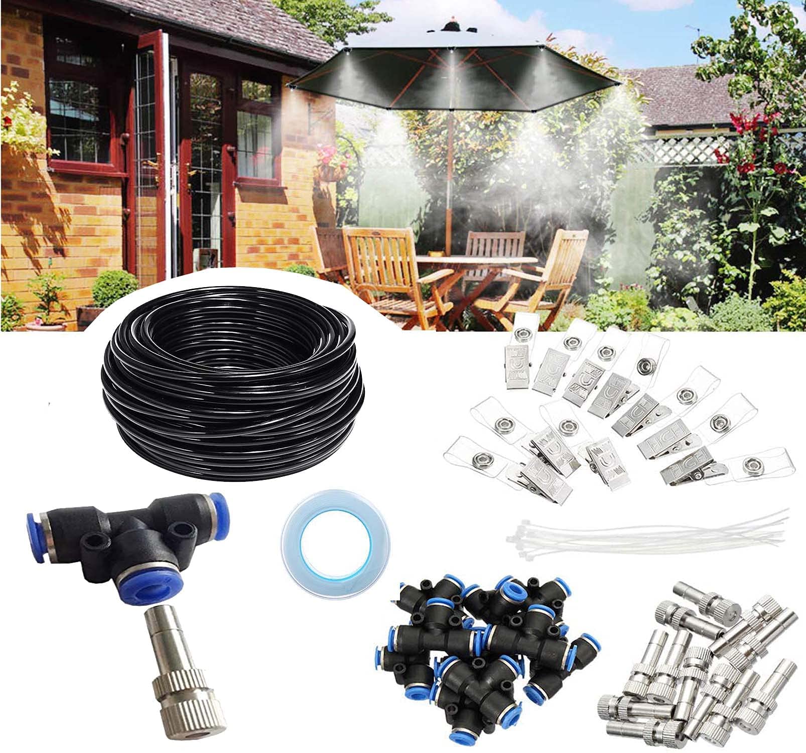 DIY Crafts Micro Drip Irrigation Garden Patio Misting Micro Flow Misting Cooling Pipe, Spray for Flower, Lawn, Patio, Garden Greenhouse Plants (25 Pcs, Only Orange Mist Nozzle) (B096MPSP27) Amazon Price History, Amazon Price Tracker
