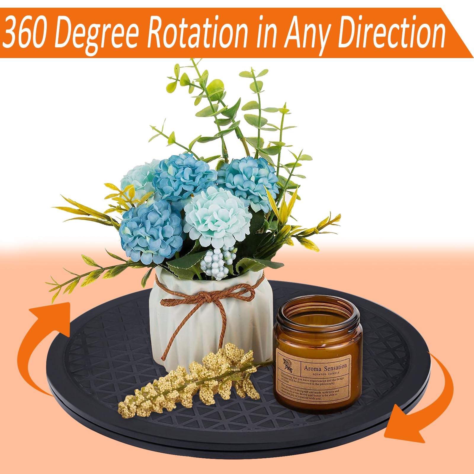 Cinvo 10 Inch Lazy Susan Turntable - Heavy Duty Rotating Stand For Plants, TVs, Monitors & More, Non-Slip 360° Swivel Base