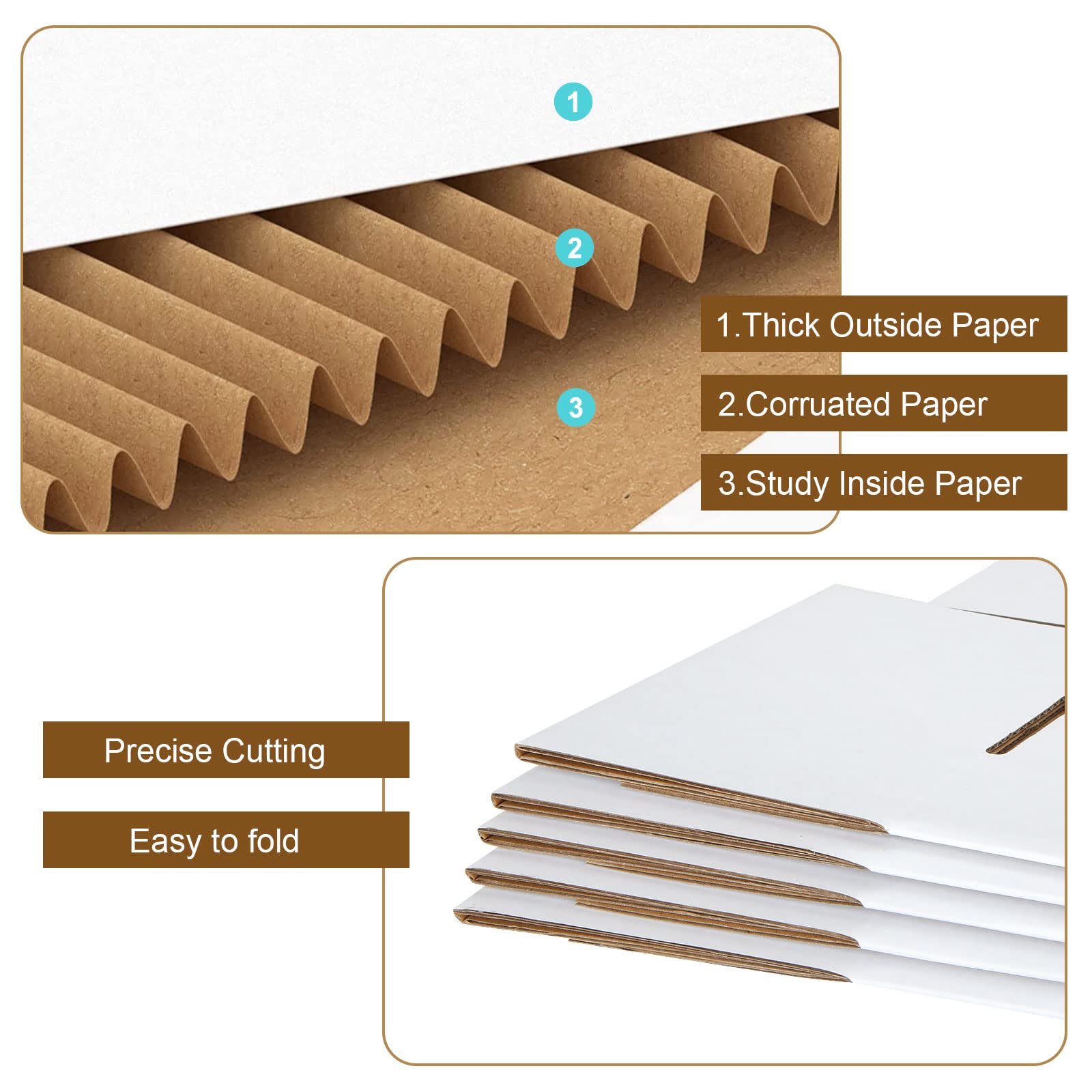 ACXFOND 30PCS Shipping Boxes Set, 13x10x2 Inches Mailer Boxes,White Corrugated Cardboard Box for Mailing Packing Shipping Small Business