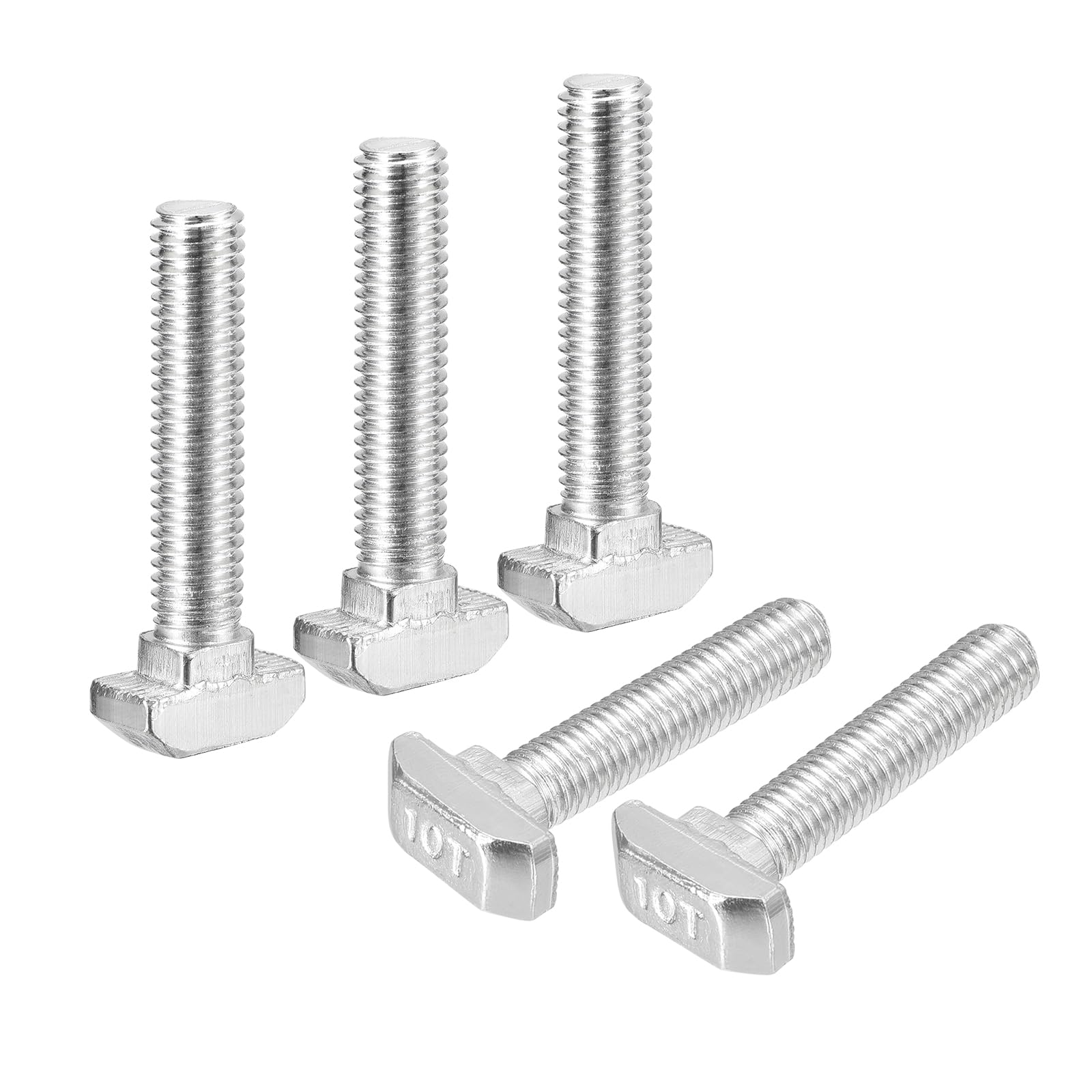 QUARKZMAN 20 Stück Hammerkopfschrauben T-Nut Schrauben, M8 x 40mm Hammerkopf Schraube T-Schraube Einsteckbolzen für 4545 Serie T-Nut Aluminium Profil, 304 Edelstahl, Silber