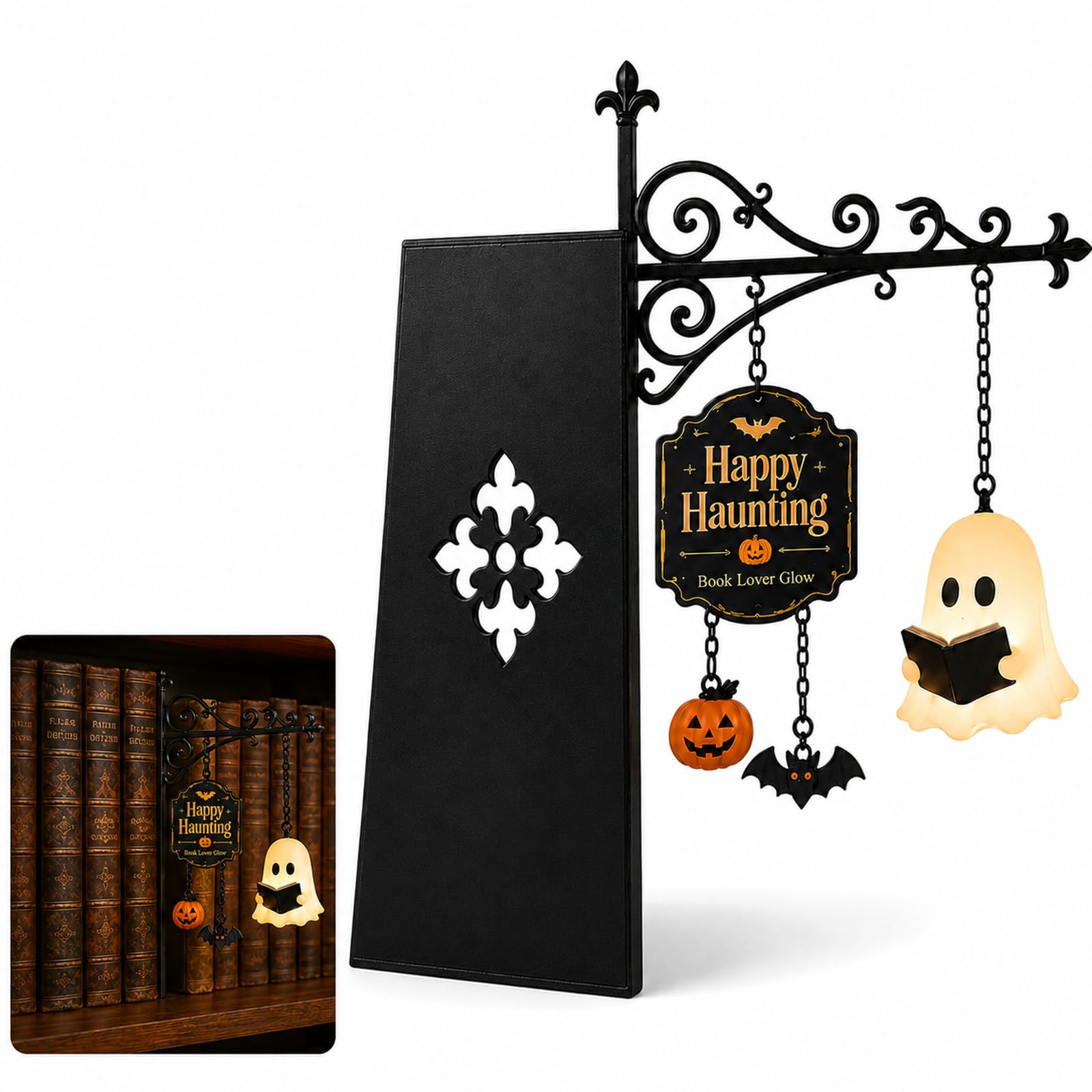 Bookshelf Lantern,Book Nook Lights,Library Lantern-Decorative Bookshelf Lighting,Vintage LED Reading Lamp for Desk & Shelf,Warm Glow Mini Bookcase Light,Home Decor Gift for Book Lovers (Style-I)