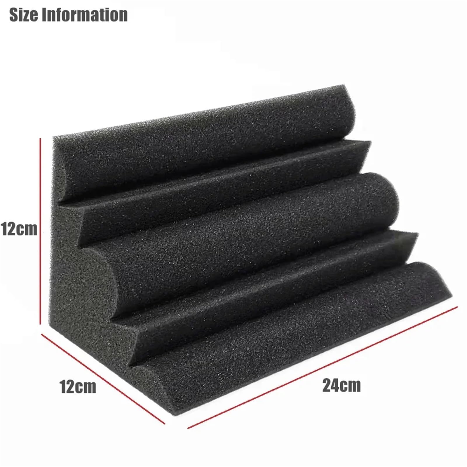 Sound Insulation Mats 12/24 Stück 12 x 12 x 24 cm Bassfallen Akustikschaumstoff Schalldichte Schaumstoffplatte Schallabsorptionsstudio-Eckschaum mit hoher Dichte(24Pcs)