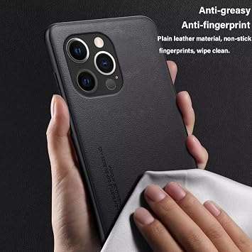 HAFFAN Phone Case Protective Cover Designed for Smartphone, Compatible with RedMagic 10 Pro (6.85 inches), Imitation Leather Style - Black