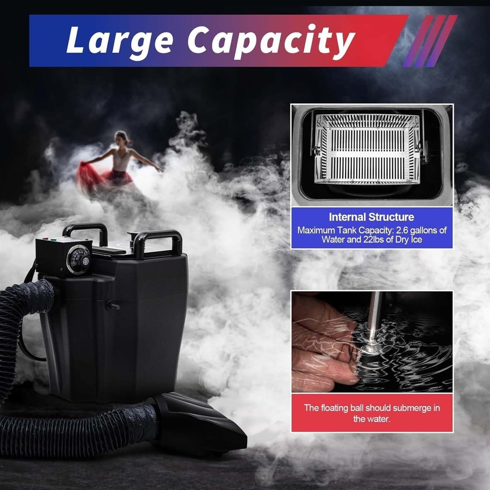 Máquina de niebla, 3500 W, generador de humo bajo para bodas, actuaciones de DJ, fiestas, efectos de niebla de alta densidad para eventos en interiores y exteriores