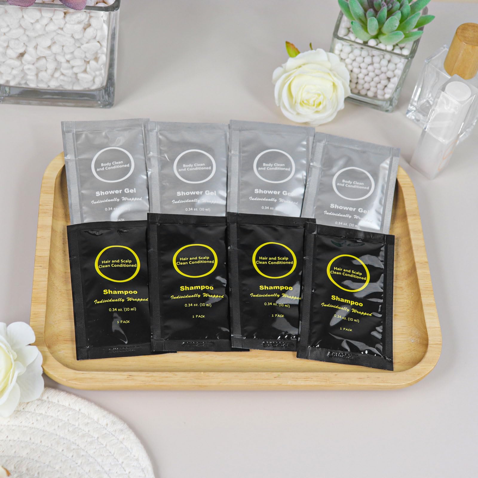 Travel Size Shampoo and Shower Gel Set,Individually Wrapped Toiletry Kit,Mini Body Wash and Shampoo Porable for Travel/Hotel/Guests/Vacation/Homeless (0.34 fl oz(Pack of 60)) - Image 4