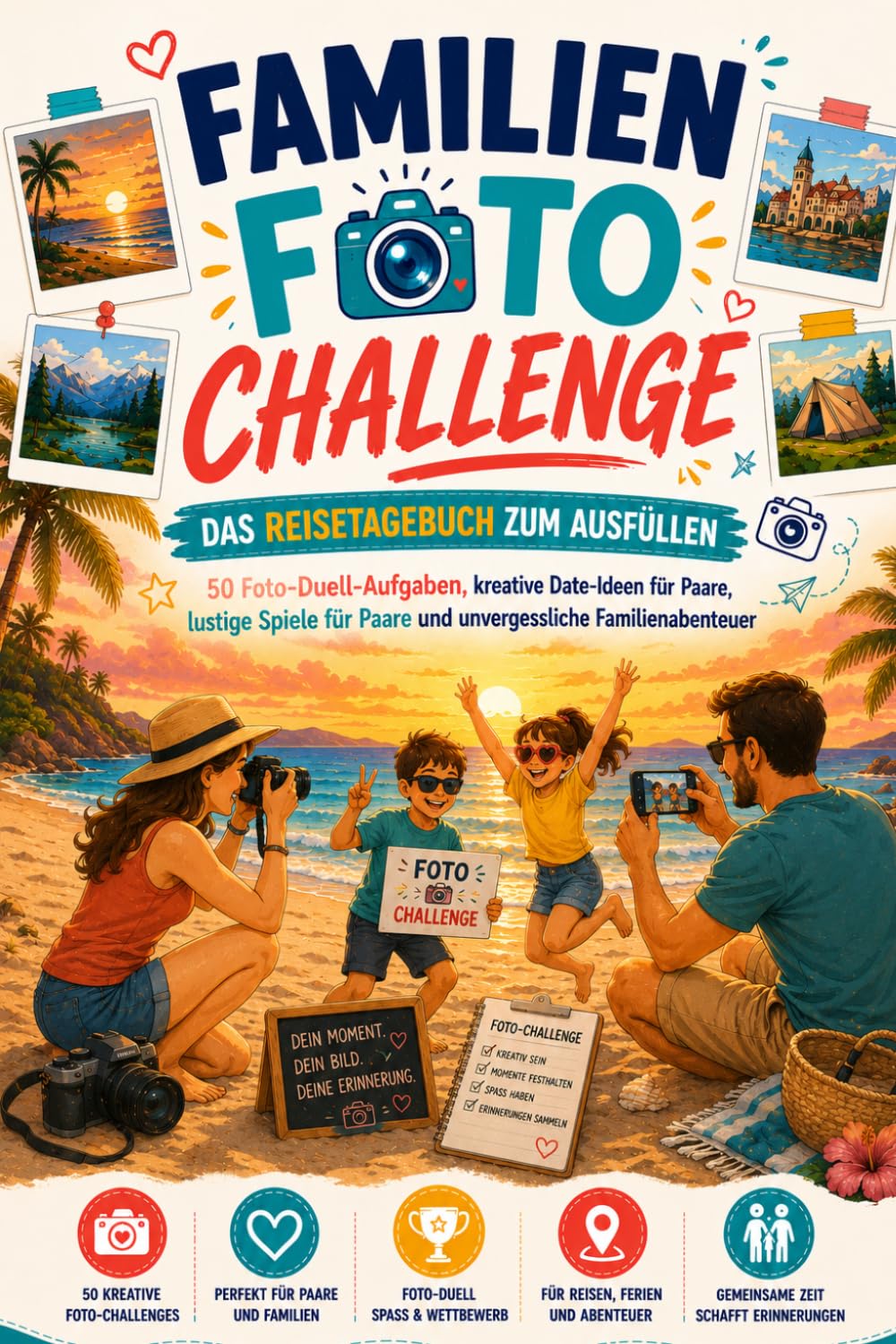 Familien Foto Challenge: Das Reisetagebuch zum Ausfüllen: 50 Foto-Duell-Aufgaben, kreative Date-Ideen, lustige Spiele für Paare und unvergessliche Familienabenteuer
