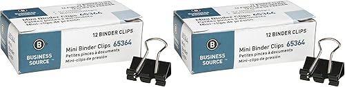 Business Source Clips para carpeta, mini (65364), color negro (paquete de 2)