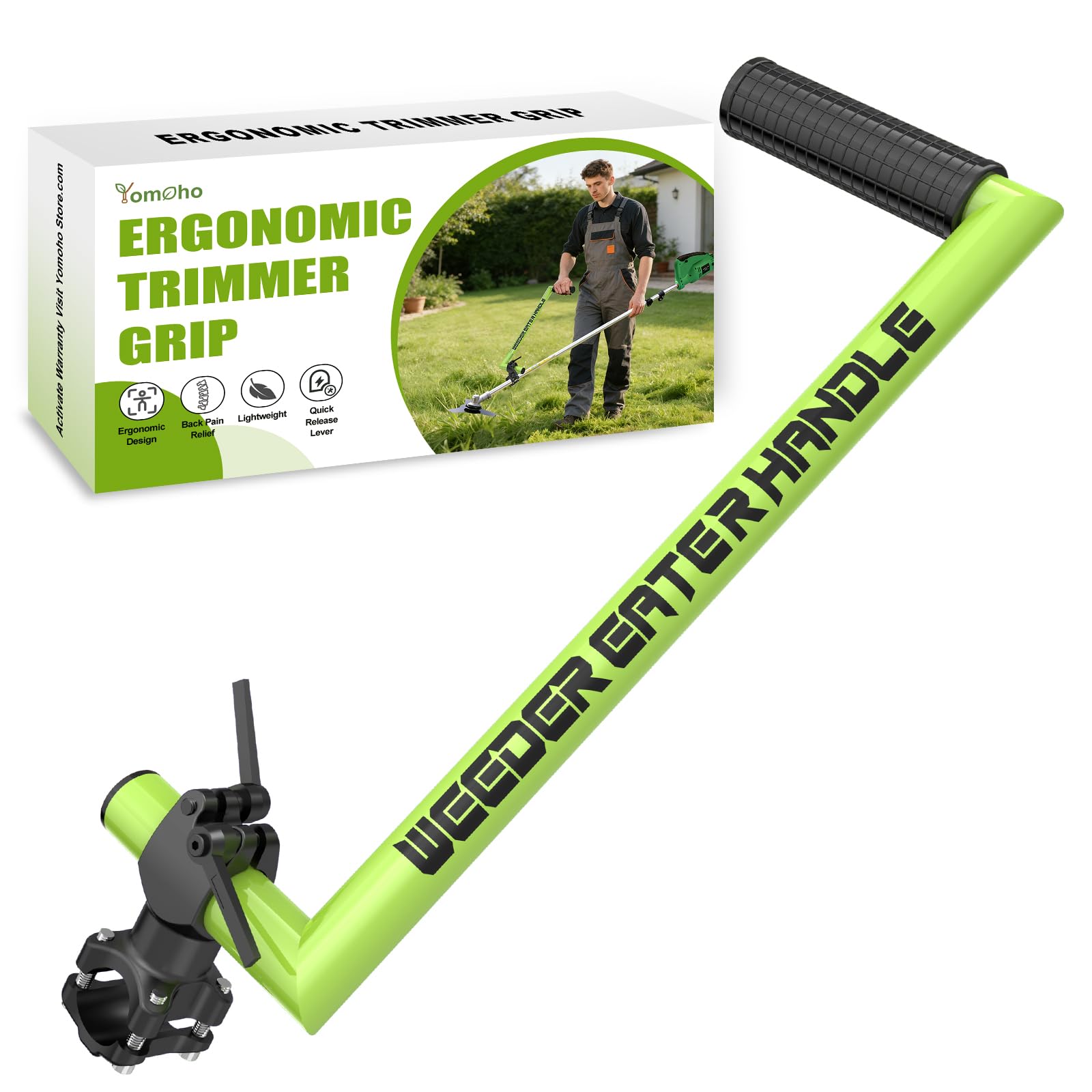 Photo 1 of Yomoho Upgraded Weed Eater Handle, Ergonomic String Trimmer Handle, Weedeater Handle Extension for Lawn Care, Landscaping, and Yard Trimming Edging (17")