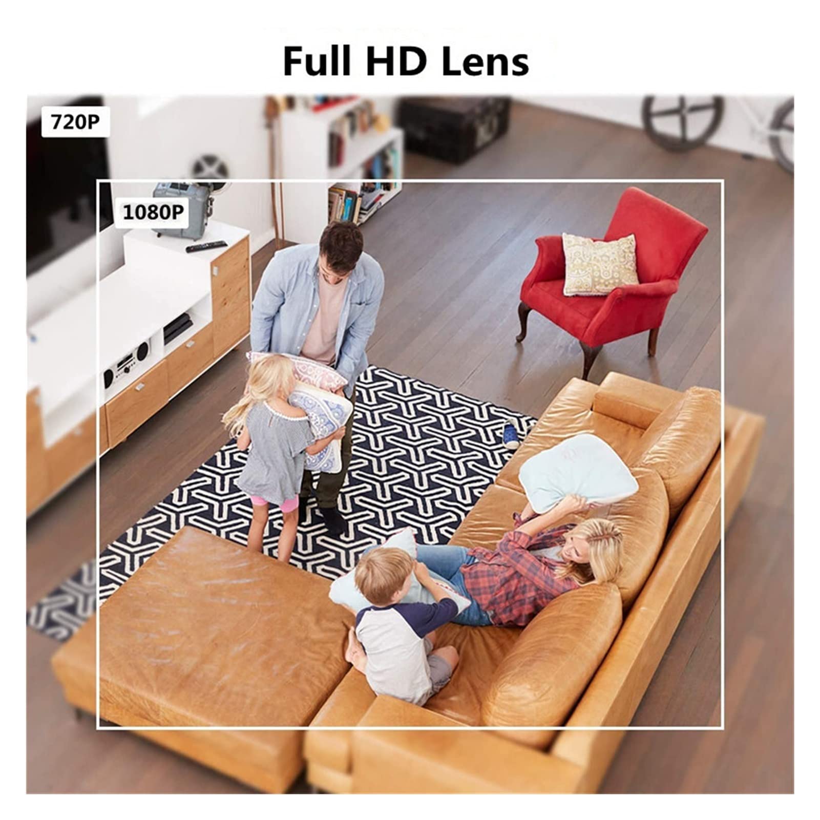 Detector de humo inalámbrico con alarma de humo Diseño de alarma de humo de cámaras de 1080p Mini Cámara inalámbrica Acción Video Video Micro Cam Night Home Security Recorder Soporte TF Tarjeta ( Colo