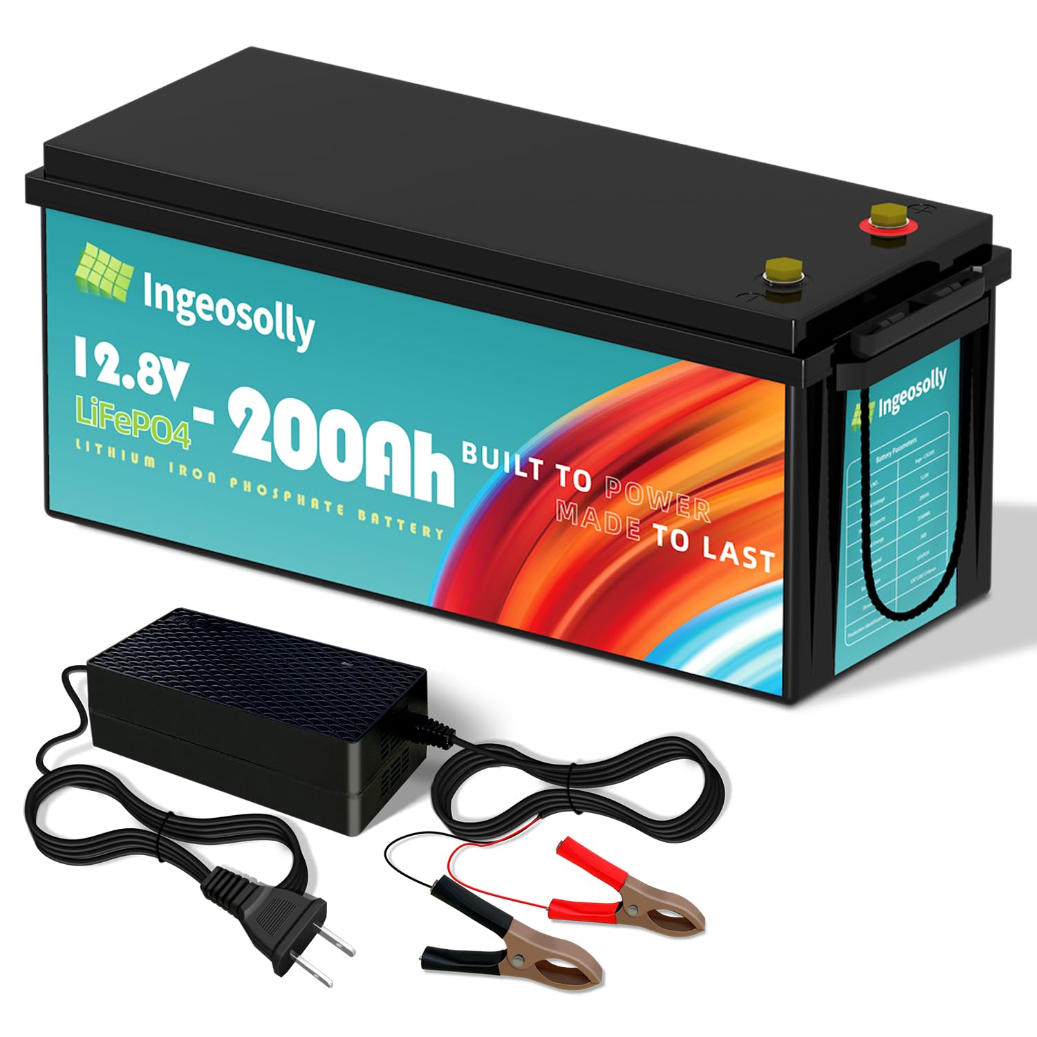 12V 200Ah LiFePO4 Lithium Battery, 2560Wh Energy, Built-in 200A BMS,10 Years Lifetime 8000+ Cycles Rechargeable Lithium Batteries for RV Solar Energy Storage Marine Trolling Motor