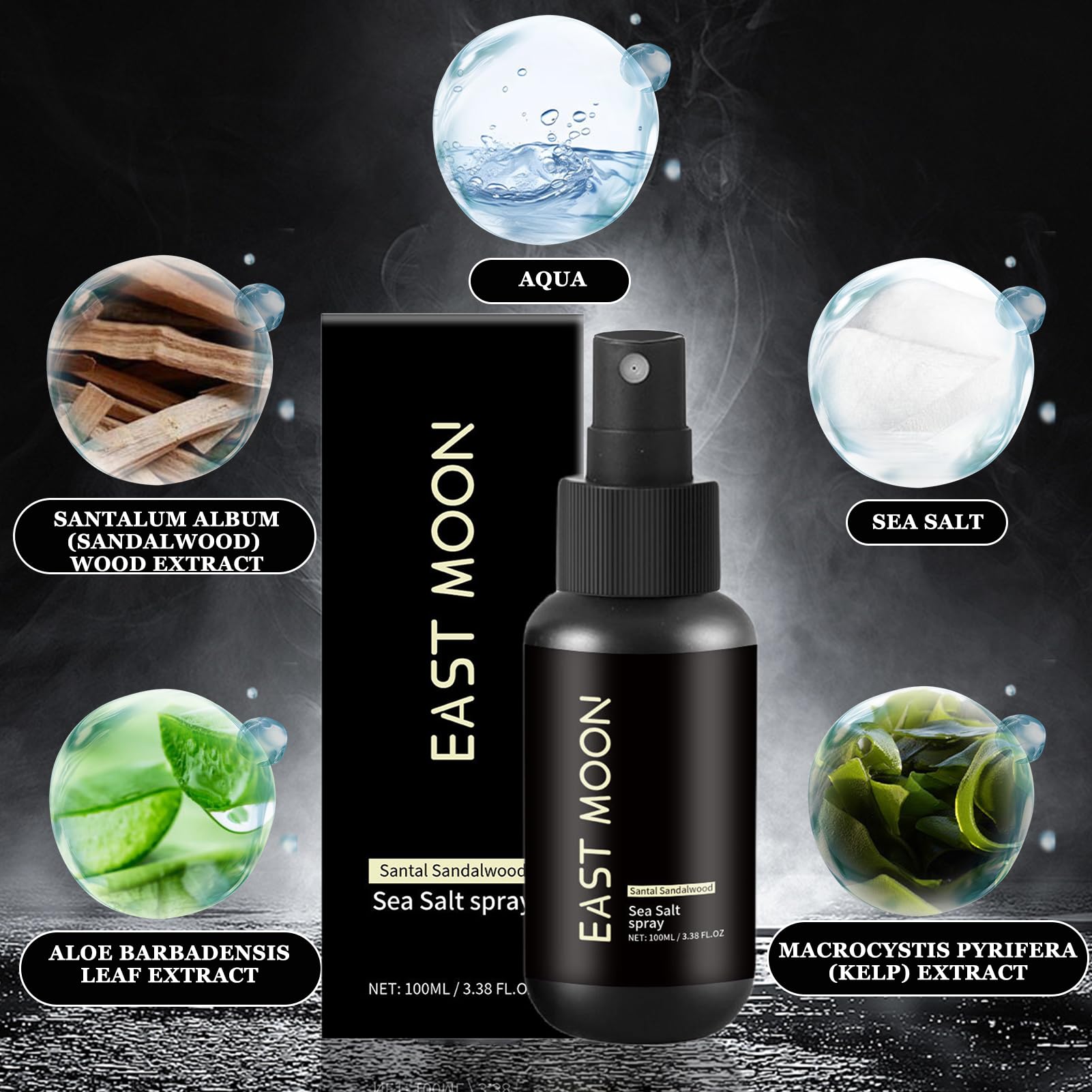Spray de sal marina, spray para el cabello con sal marina, spray texturizante para el cabello, spray para el cabello para hombres, cabello más abundante, textura estable, unisex (100 ml)