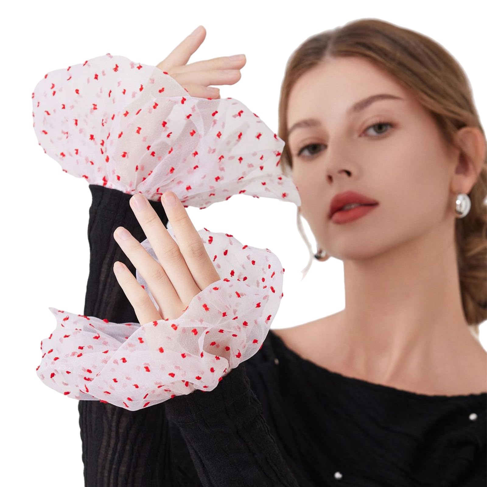 MICFENY Sheer Flared Cuff Sleeves Comfortable Decorative Arm Sleeves Wrist Cuffs Extension For Women Girl Fashion Accessories