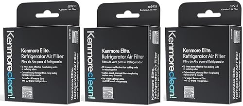 Paquete de 3 filtros de aire para refrigerador, Kenmore Elite 469918