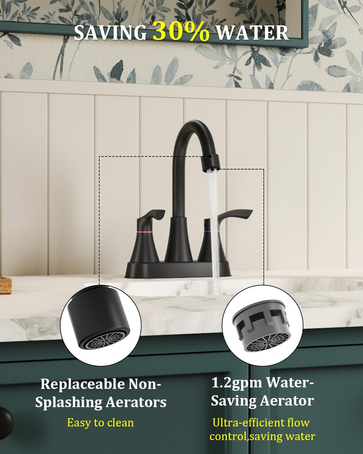 matte black bathroom faucet 3 hole 4 inch stainless steel bathroom sink faucets 2 handle centerset faucet for bathroom sink vanity with pop up drain and 2 supply hoses by evolvegoods