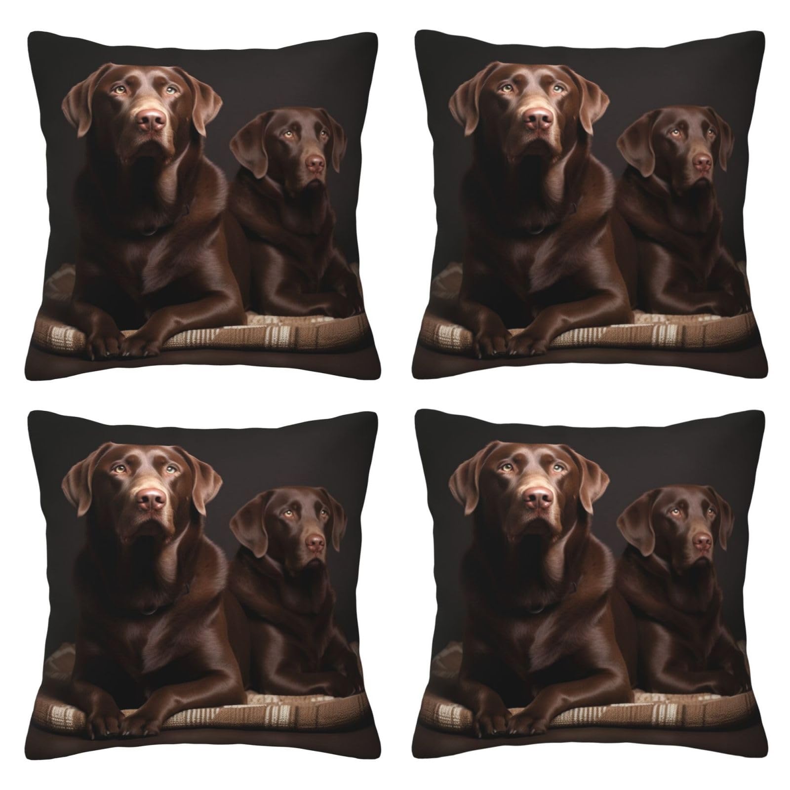 Housse de coussin Labrador marron pour sublimer votre canapé de salon