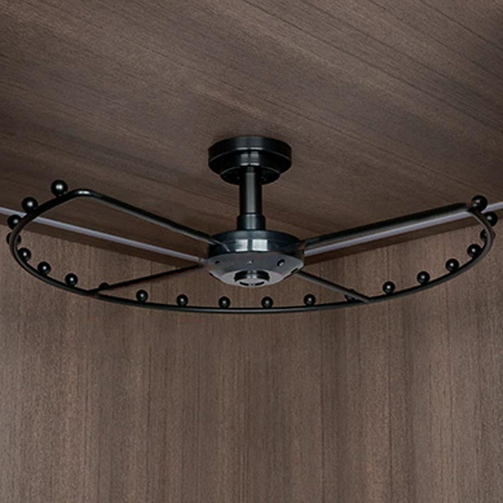 Closet Rod Corner Rotating Closet Rod Hangers Bracket, Heavy Duty Cloakroom Clothes Racks for Hanging Clothes, 42/52 Cm Ceiling Mount Garment Organizer Pole(Black,52cm(20 1/2