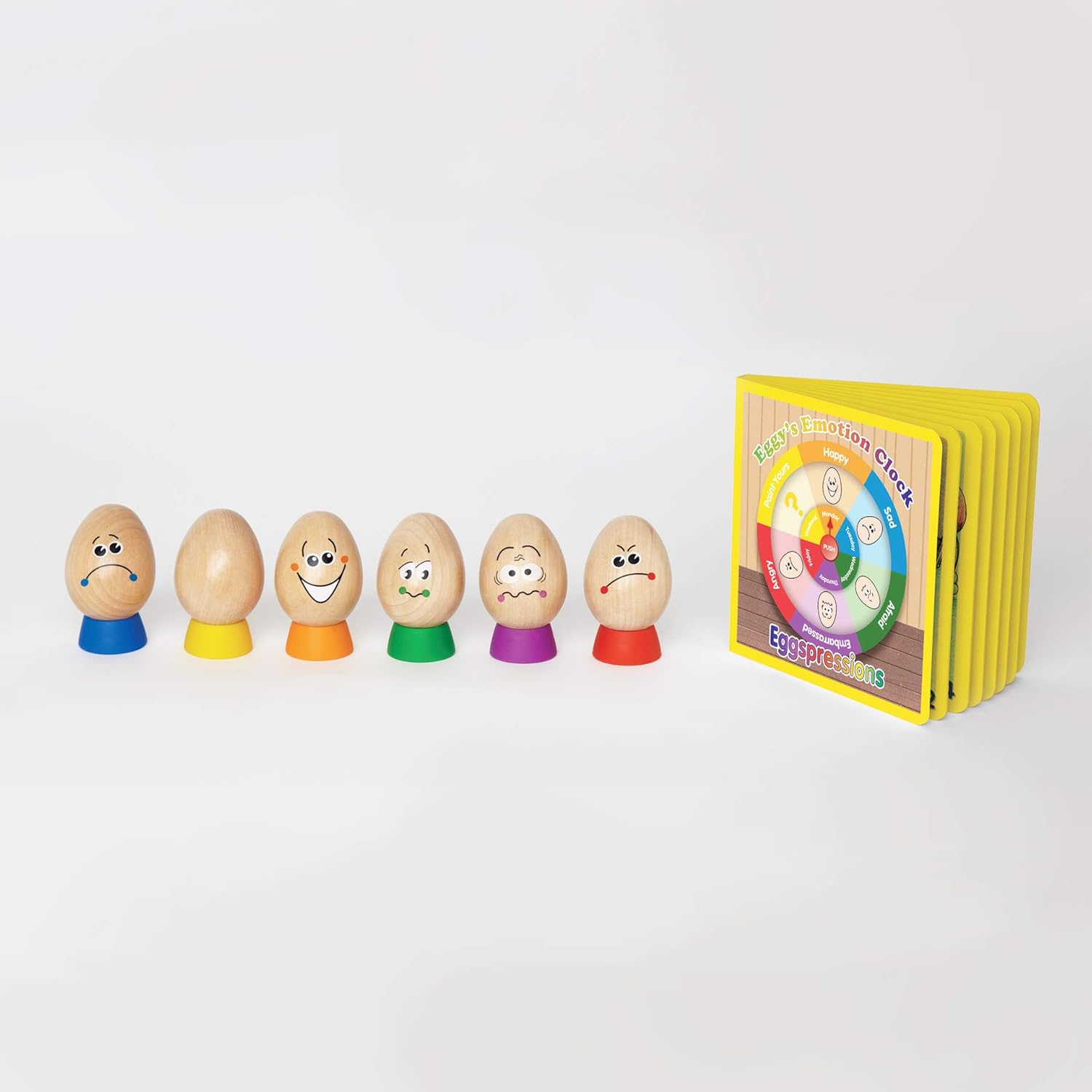 Hape Eggspressions Wooden Learning Toy with Illustrative Book, 13 pieces